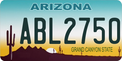 AZ license plate ABL2750