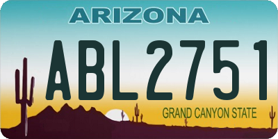AZ license plate ABL2751