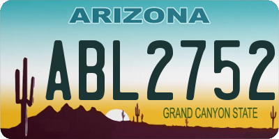 AZ license plate ABL2752