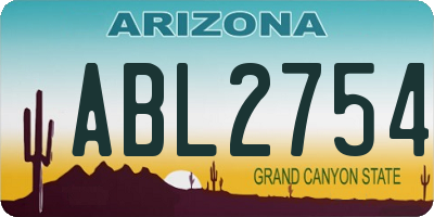 AZ license plate ABL2754