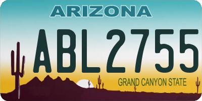 AZ license plate ABL2755