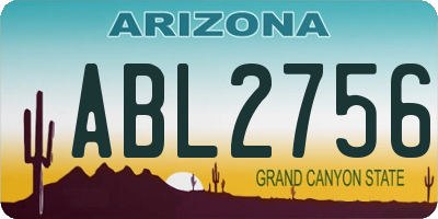 AZ license plate ABL2756