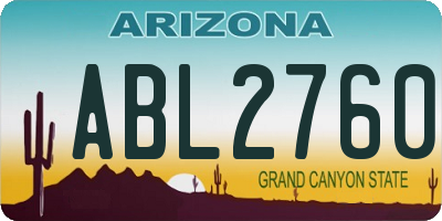 AZ license plate ABL2760