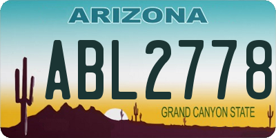 AZ license plate ABL2778
