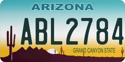 AZ license plate ABL2784