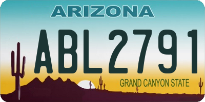 AZ license plate ABL2791