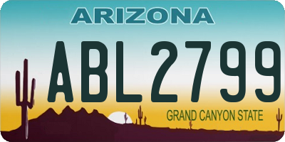 AZ license plate ABL2799