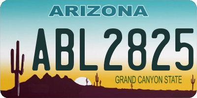 AZ license plate ABL2825