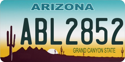 AZ license plate ABL2852