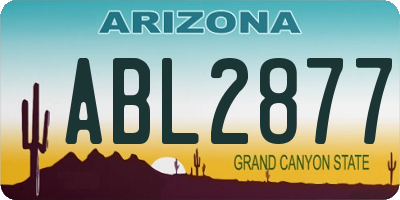 AZ license plate ABL2877