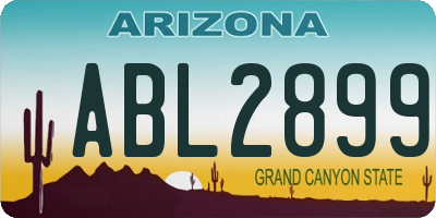 AZ license plate ABL2899