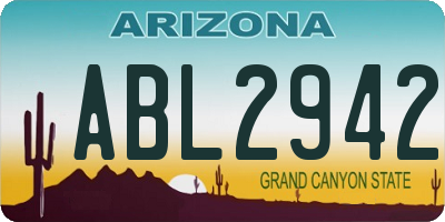 AZ license plate ABL2942