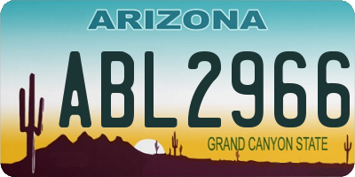AZ license plate ABL2966