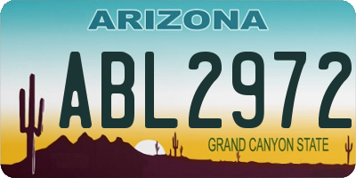 AZ license plate ABL2972