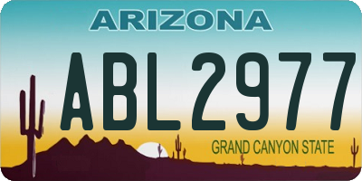 AZ license plate ABL2977