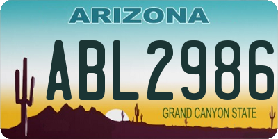 AZ license plate ABL2986