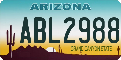 AZ license plate ABL2988