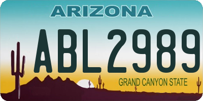 AZ license plate ABL2989