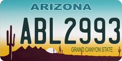 AZ license plate ABL2993