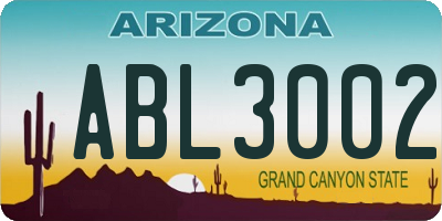 AZ license plate ABL3002