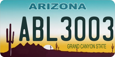 AZ license plate ABL3003