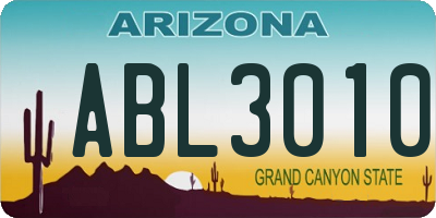 AZ license plate ABL3010