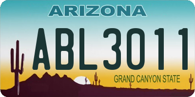 AZ license plate ABL3011