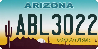 AZ license plate ABL3022
