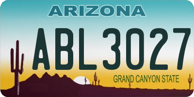 AZ license plate ABL3027