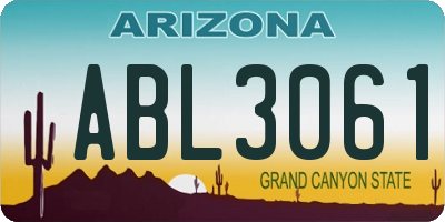 AZ license plate ABL3061