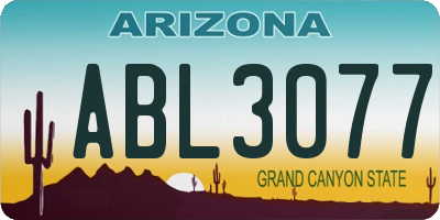 AZ license plate ABL3077