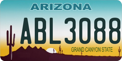 AZ license plate ABL3088