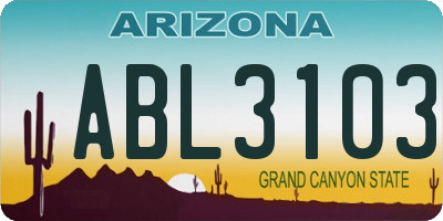AZ license plate ABL3103