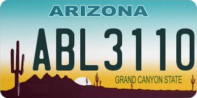 AZ license plate ABL3110