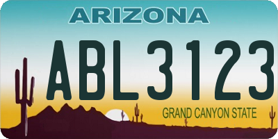 AZ license plate ABL3123