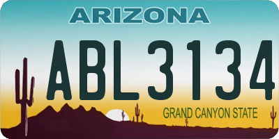 AZ license plate ABL3134