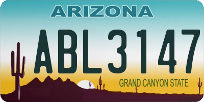 AZ license plate ABL3147