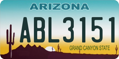 AZ license plate ABL3151
