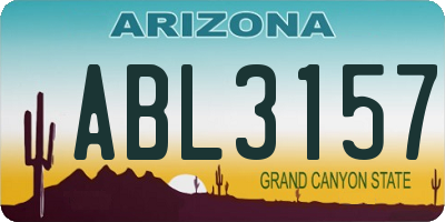 AZ license plate ABL3157
