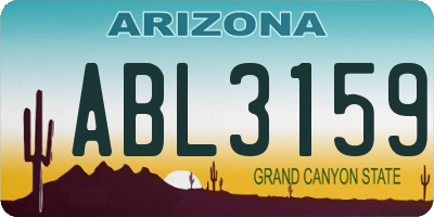 AZ license plate ABL3159