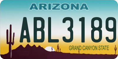 AZ license plate ABL3189
