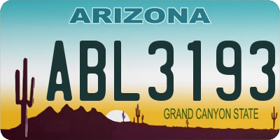 AZ license plate ABL3193