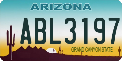 AZ license plate ABL3197