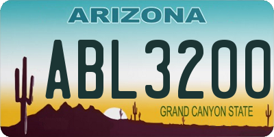 AZ license plate ABL3200