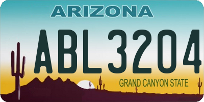 AZ license plate ABL3204