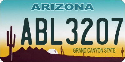 AZ license plate ABL3207