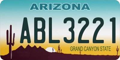 AZ license plate ABL3221