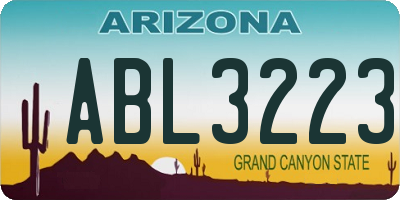 AZ license plate ABL3223