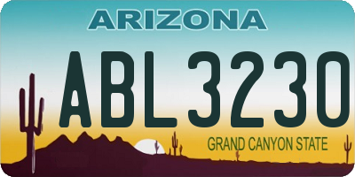 AZ license plate ABL3230