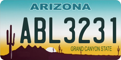 AZ license plate ABL3231